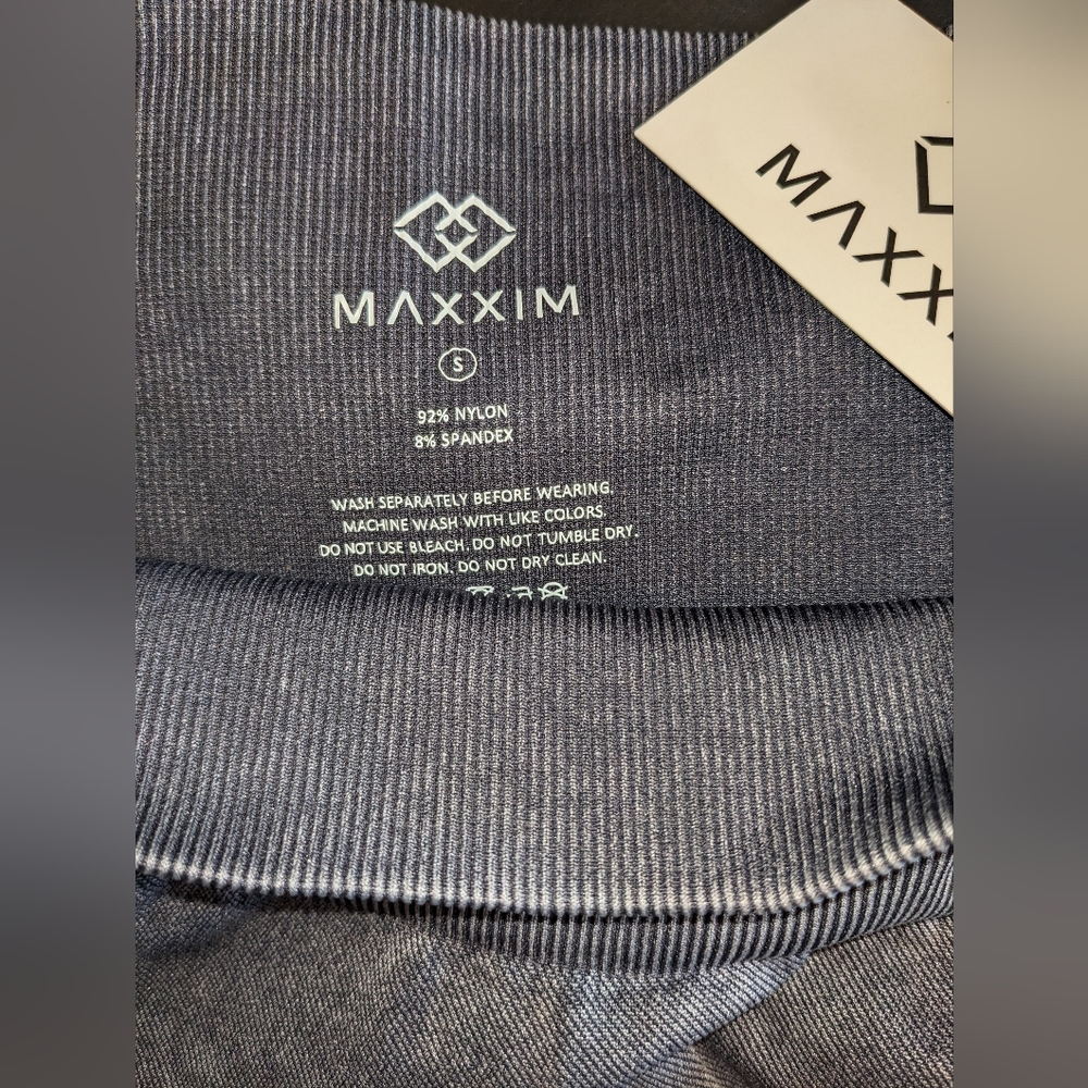 NWT MAXXIM High Waisted Gray Acid Wash Bike Shorts Size Small - Picture 5 of 7